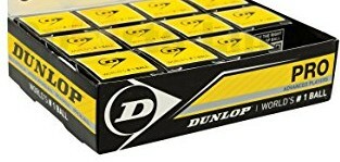 Pro Squash Ball Double Yellow Dot Dunlop 12 pcs